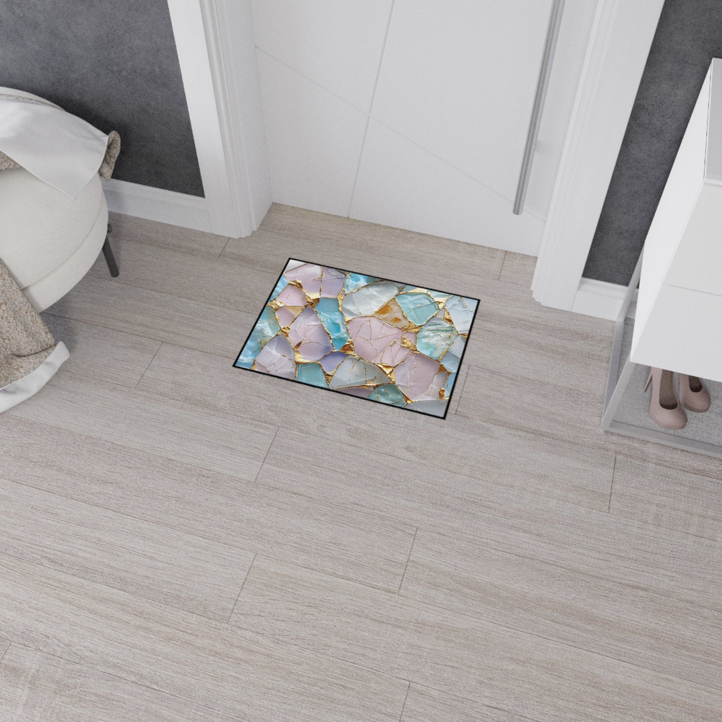 Elegant Geode Floor Mat, Luxurious Entrance Rug,  Non-Slip