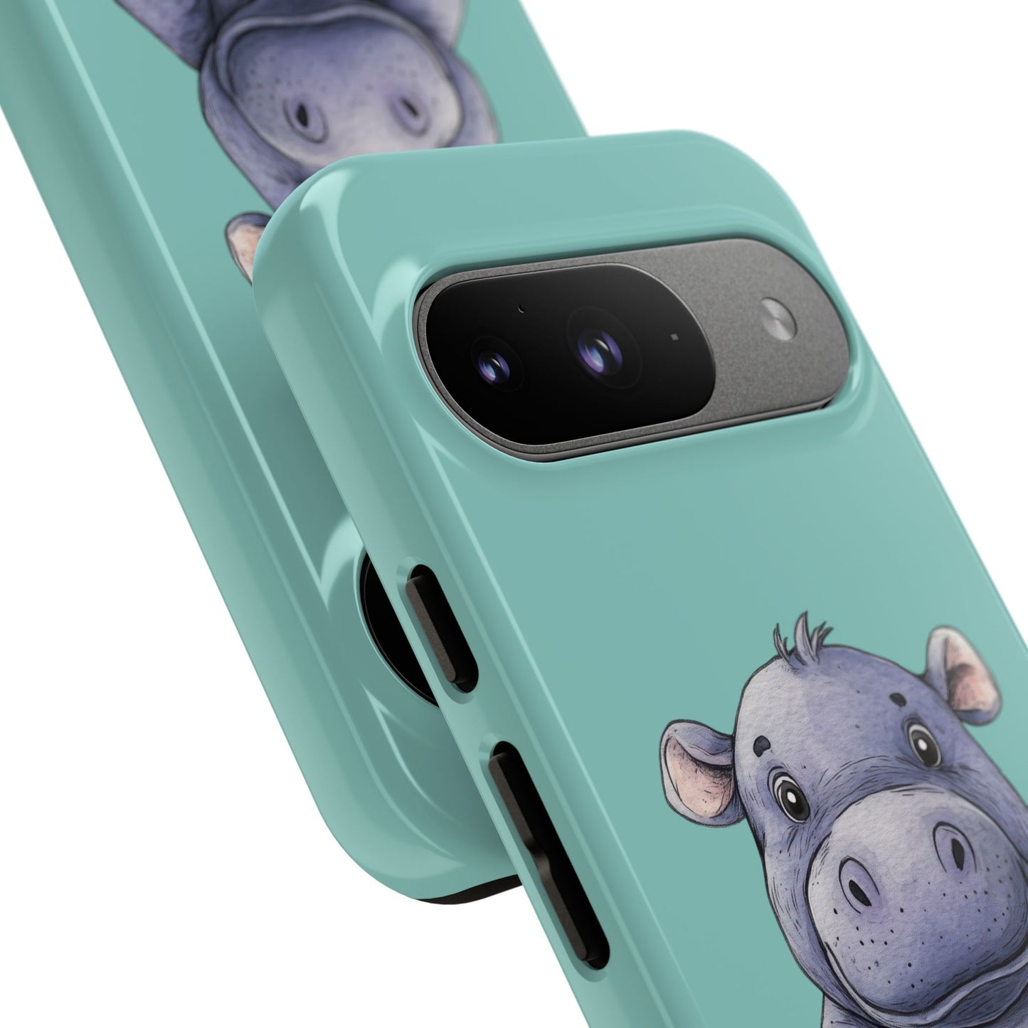 Cute Hippo Phone Case, Tough Phone Cover, Fun Animal Case, Gift for Kids, Cute Decor, Birthday Present