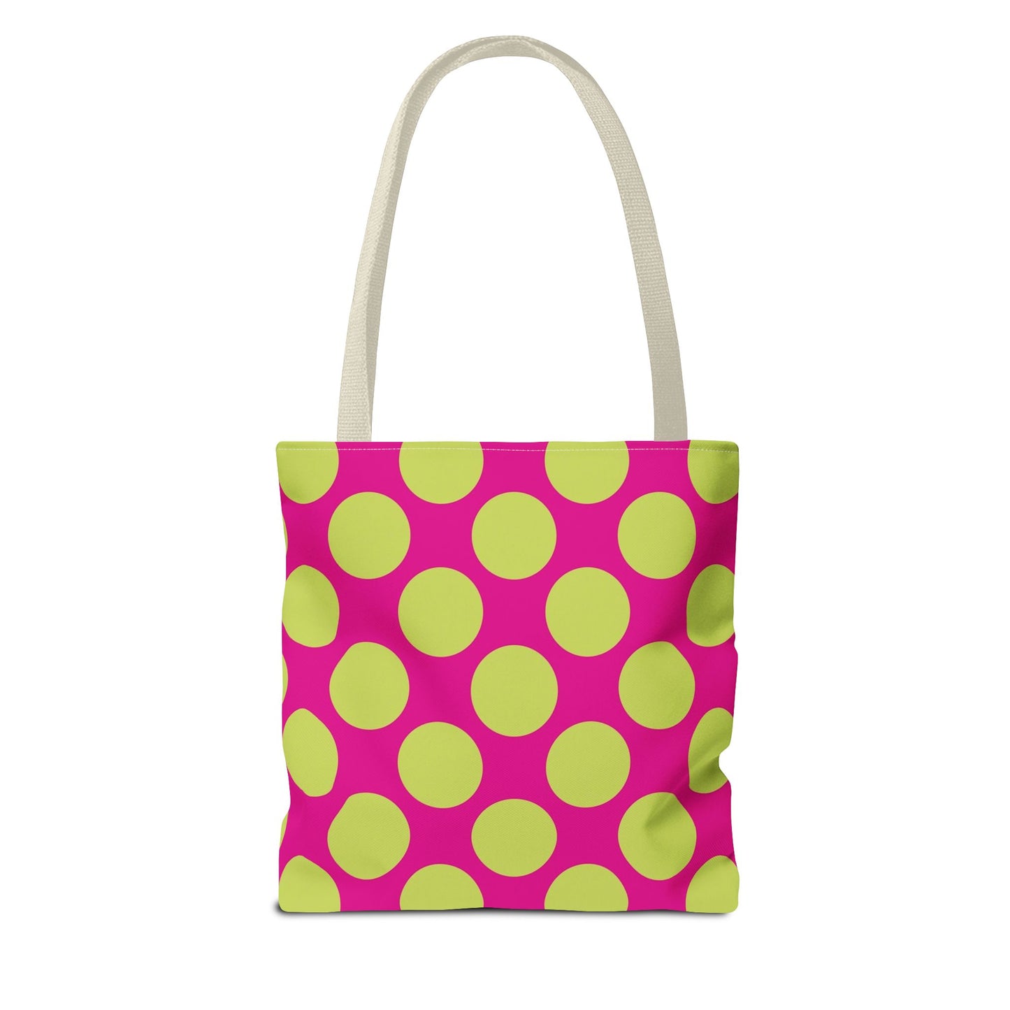 Vibrant Polka Dot Tote Bag, Colorful Shopping Bag, Eco-Friendly Tote