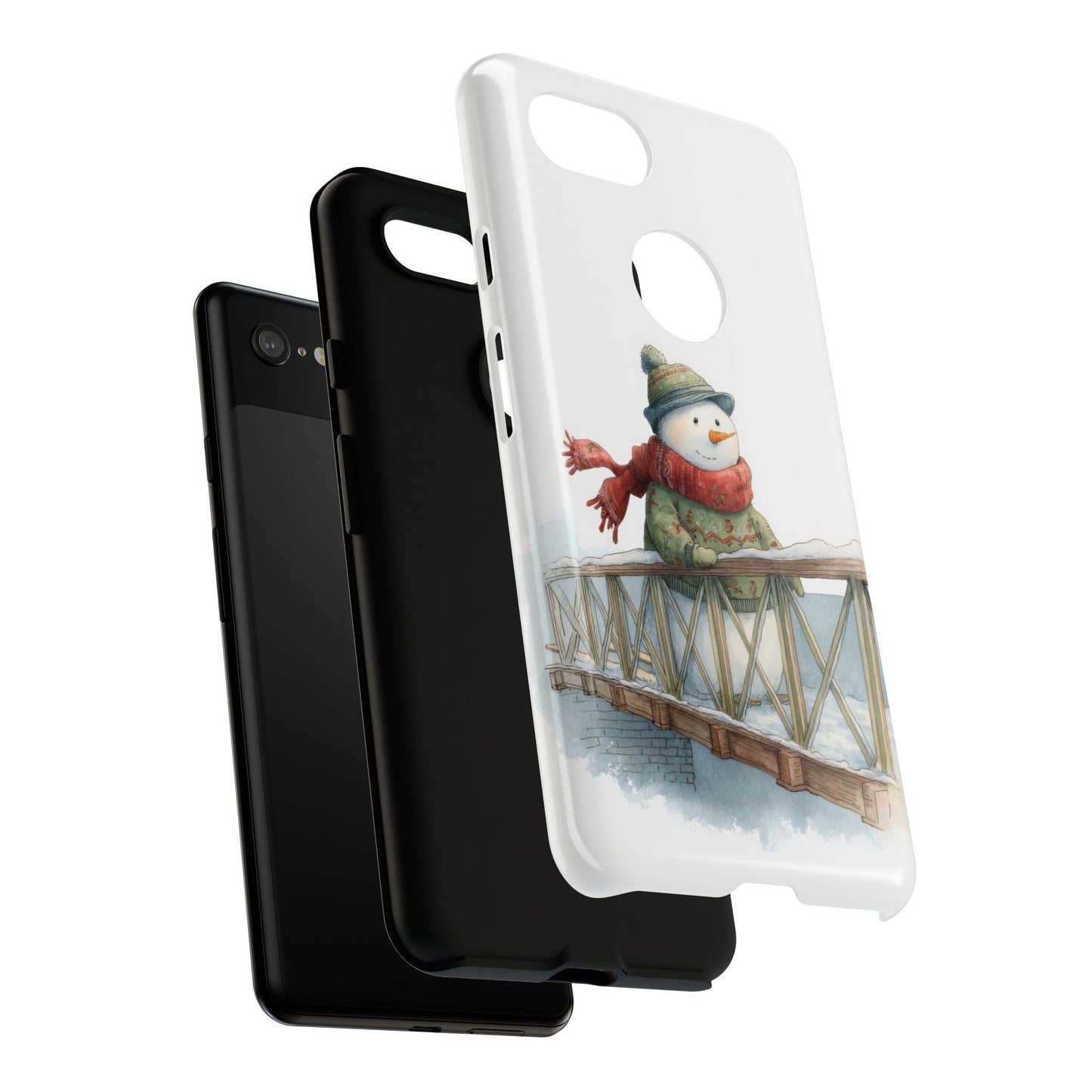 Snowman Phone Case – Winter Holiday Gift, Cute Snowman Design, Winter Accessories, Protective Phone Case, Unique Christmas Present