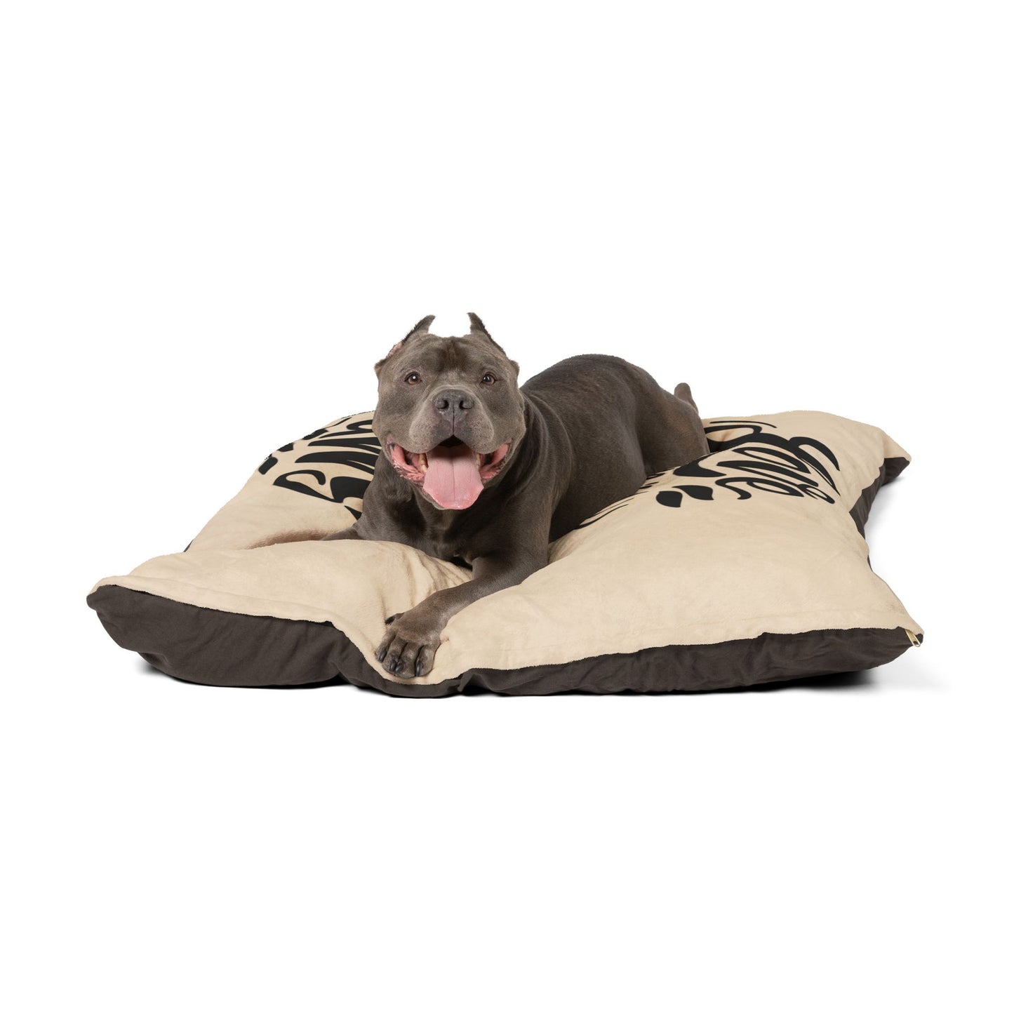 Pet Bed — "Love Has Four Paws" Cozy Plush Dog & Cat Bed