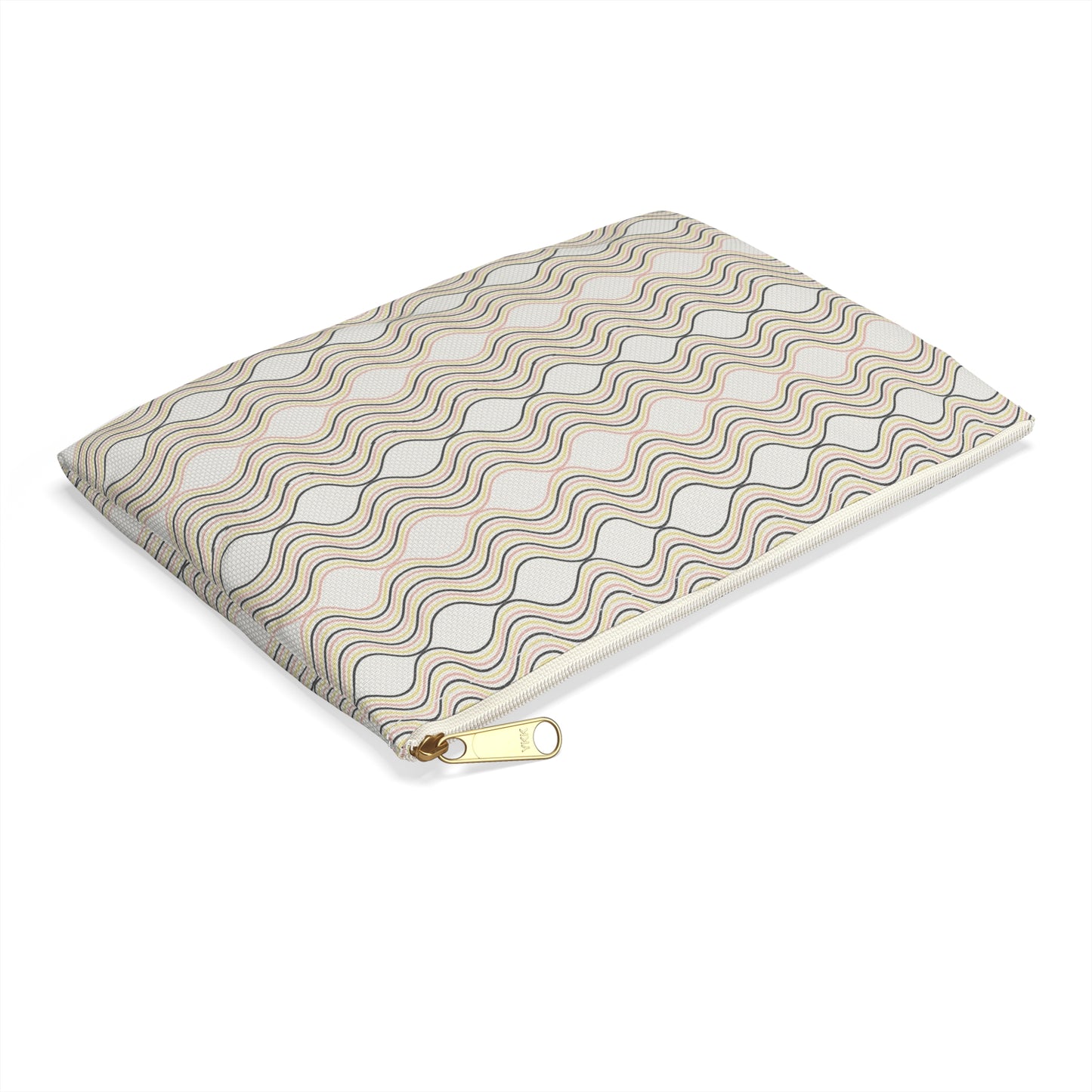 Wavy Pattern Accessory Pouch - Stylish Makeup Bag, Travel Organizer, Gift Idea, Modern Clutch, Storage Case