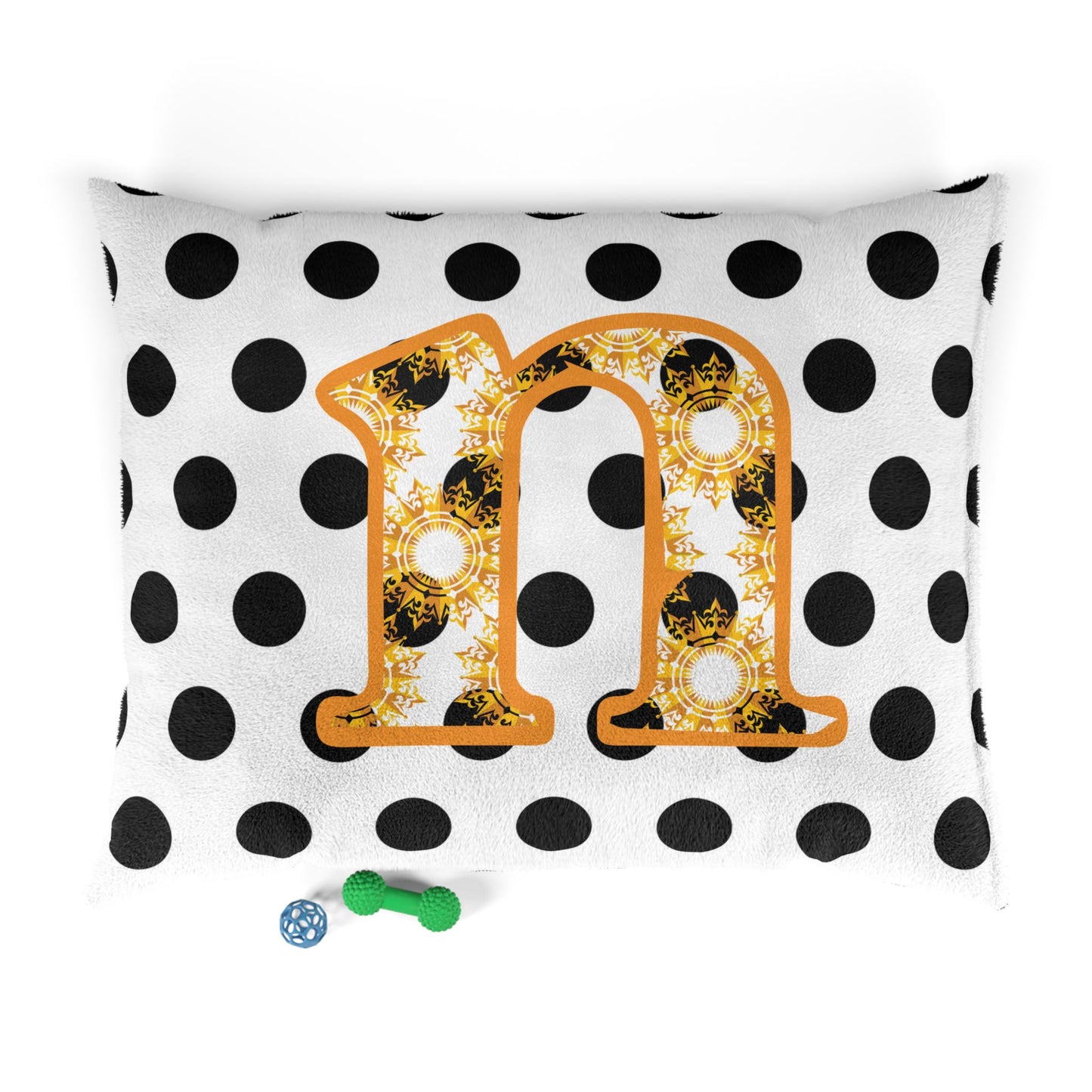 Chic Personalized Pet Bed with Polka Dots, Dog Bed, Cat Bed, Cozy Pet Cushion, Custom Name Gift for Pet Lovers, Stylish Home Decor