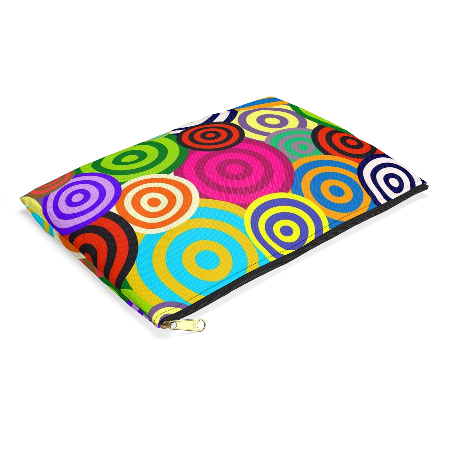 Colorful Circle Accessory Pouch, Fun Travel Organizer, Makeup Bag, Pencil Case, Gift for Her, Quirky Design