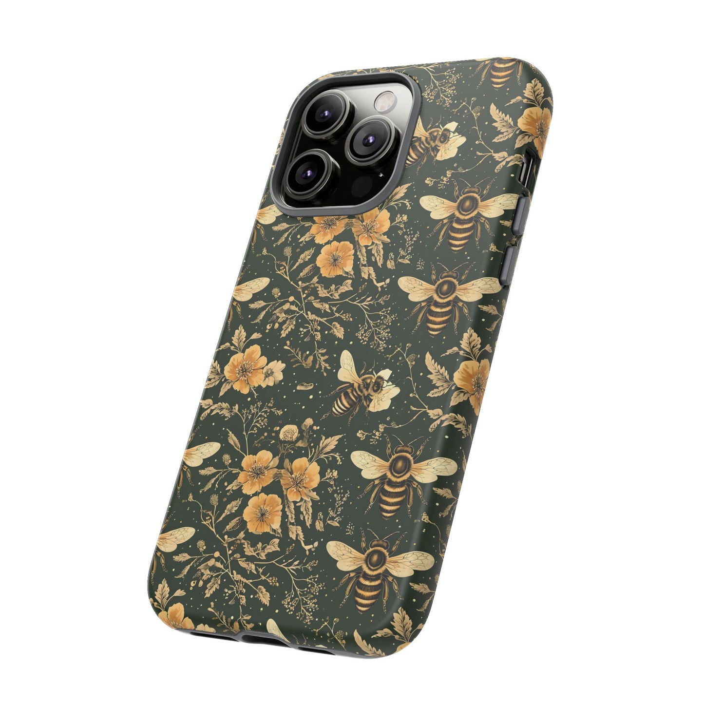 Nature-Inspired Phone Case, Tough Cases for Nature Lovers, Floral Bee Design, Eco-Friendly Gift, Summer Vibes, Trendy Phone Accessory,