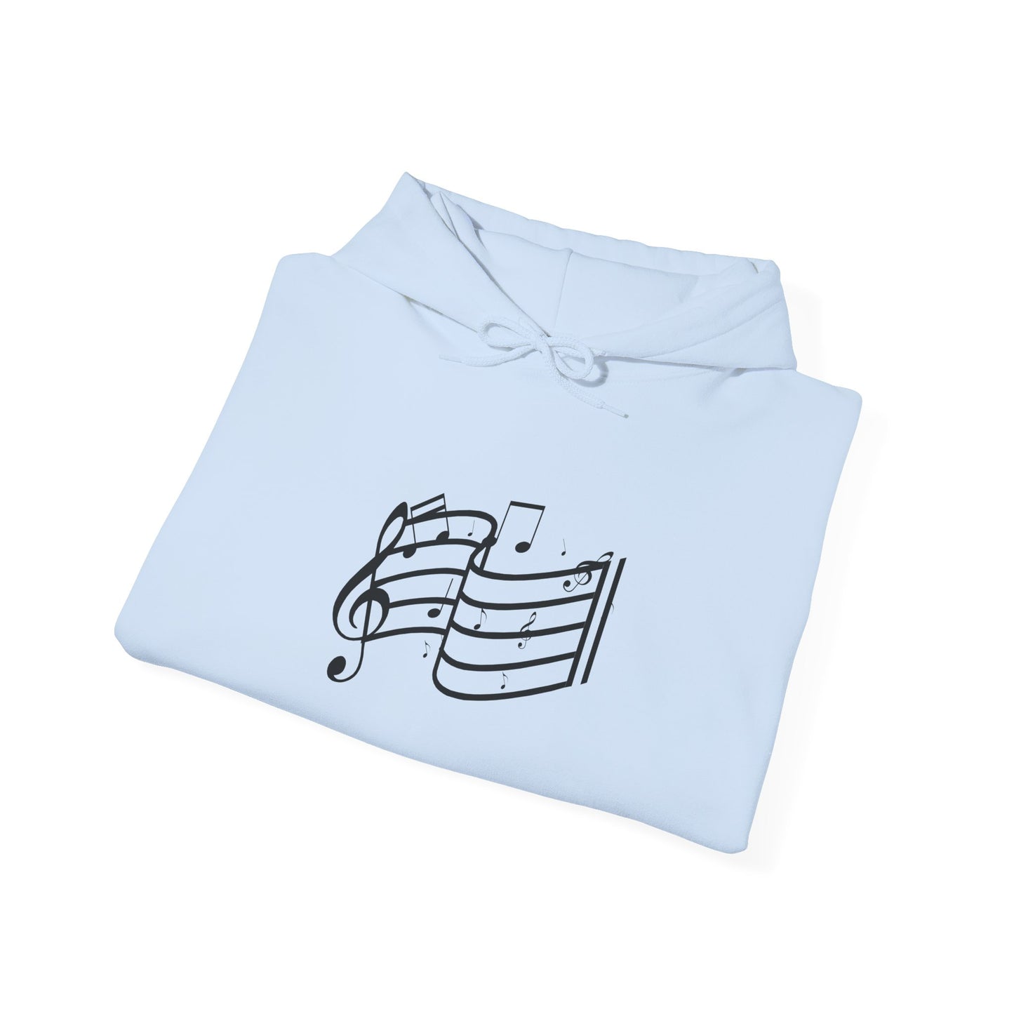 Music Notes Hoodie — Minimal Sheet Music Design