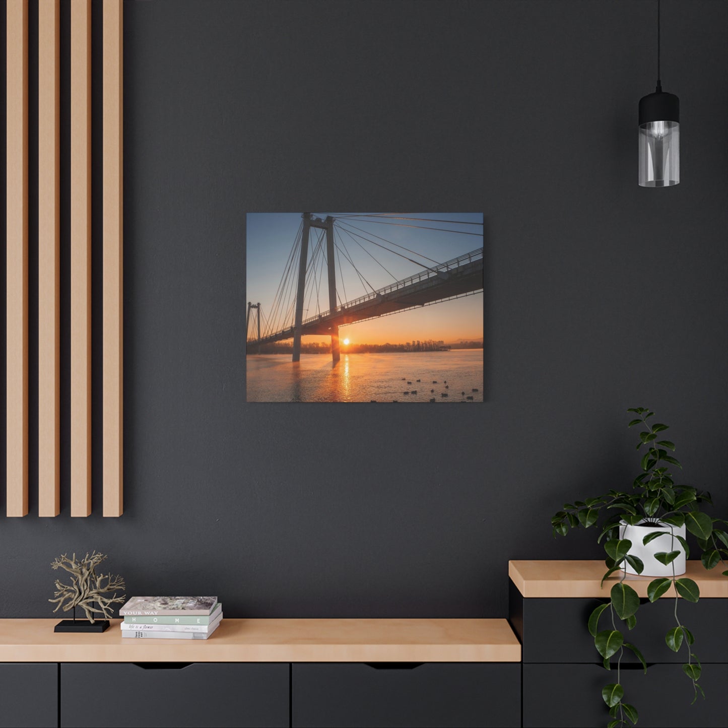 Sunrise Bridge Canvas Wall Art — Matte Stretched Canvas