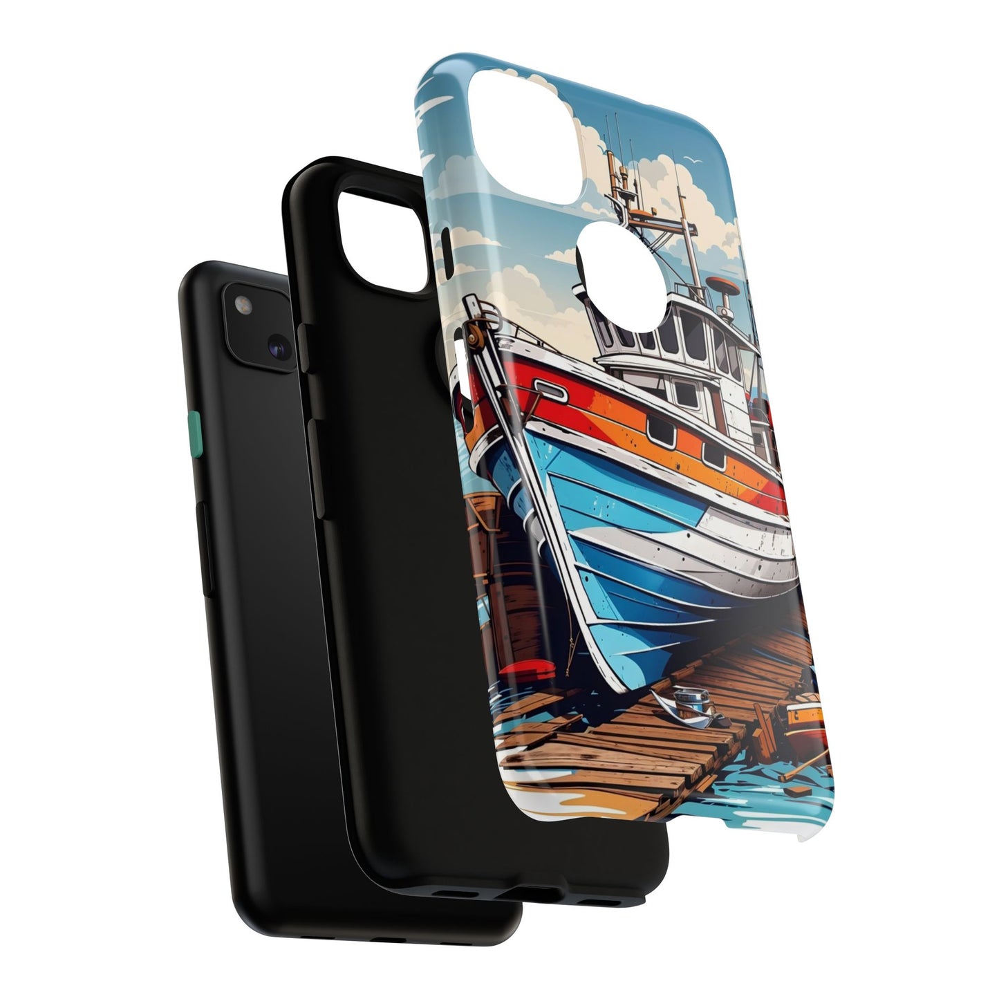 Colorful Fishing Boat Phone Case | Nautical Gift, Marine Design, Coastal Aesthetic, Summer Vibes, Sea Lover's Accessory