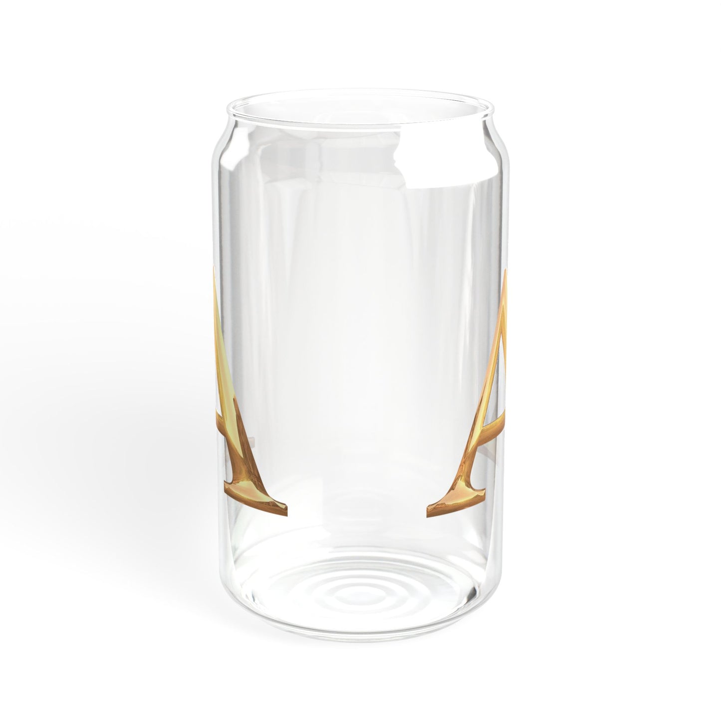 Stylish Glass Sipper with Bamboo Lid - Letter A