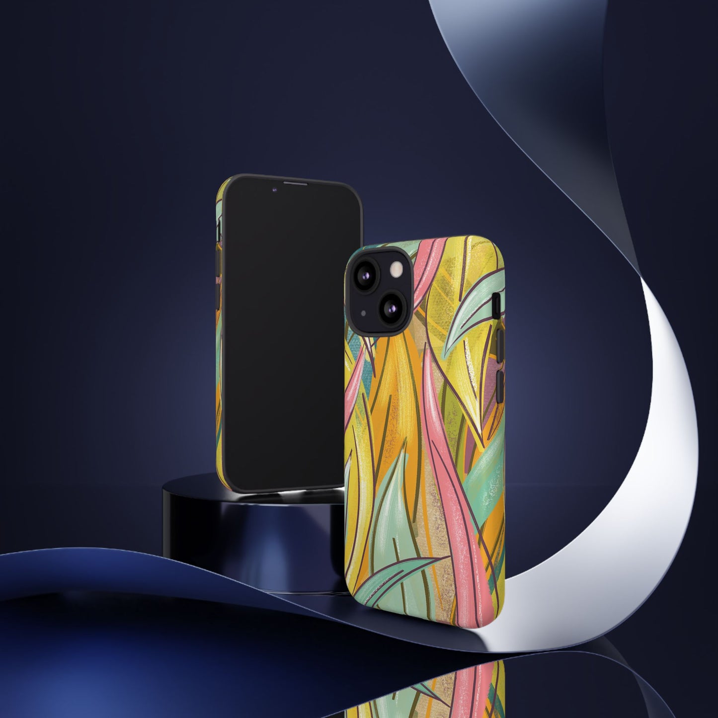 Vibrant Phone Case with Colorful Leaf Design, Tough Cases for Nature Lovers, Eco-Friendly Gift, Summer Vibes, Floral Phone Cover