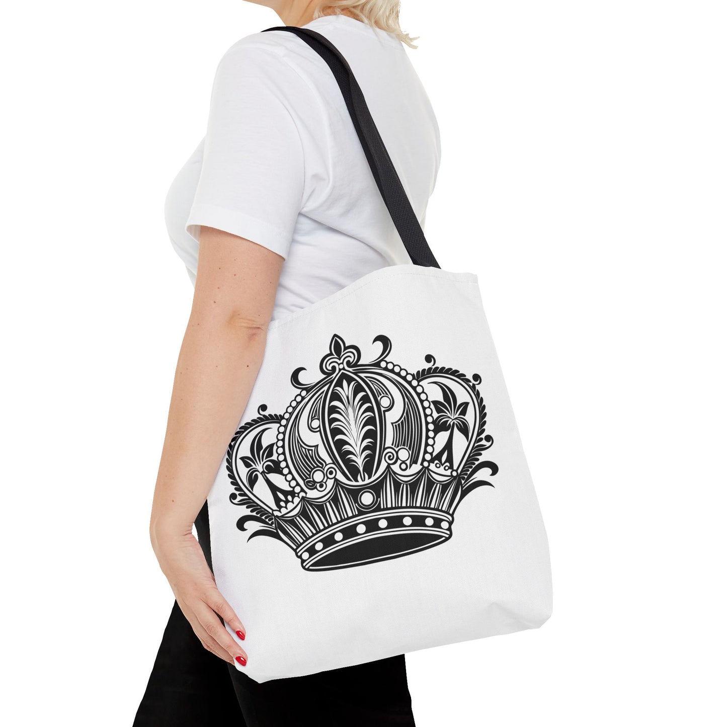 Crown Design Tote Bag, Royal Style Shopping Tote, Chic Grocery Bag, Gift for Her, Fashionable Accessories