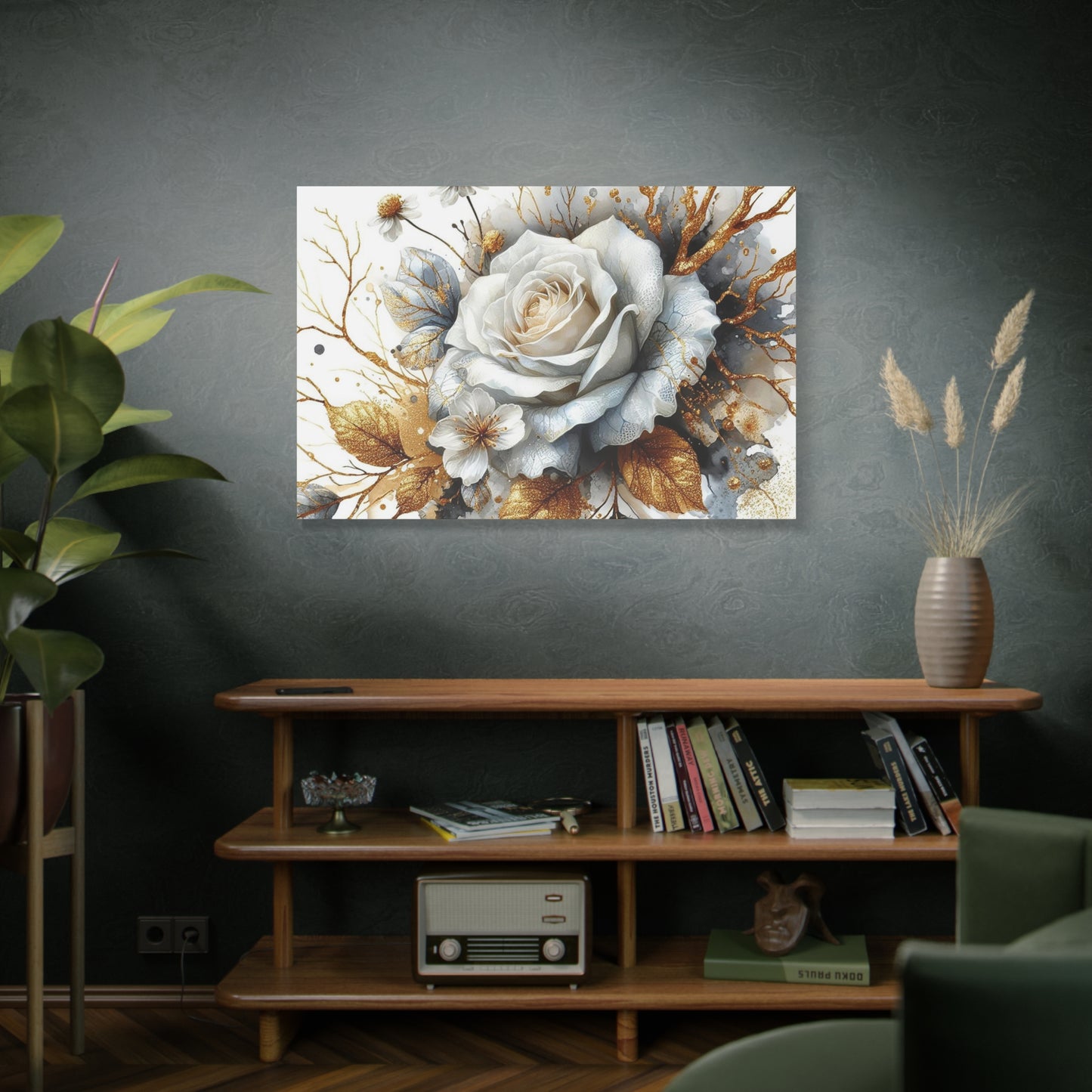 Matte Canvas, Stretched, 1.25" - Gold and Black