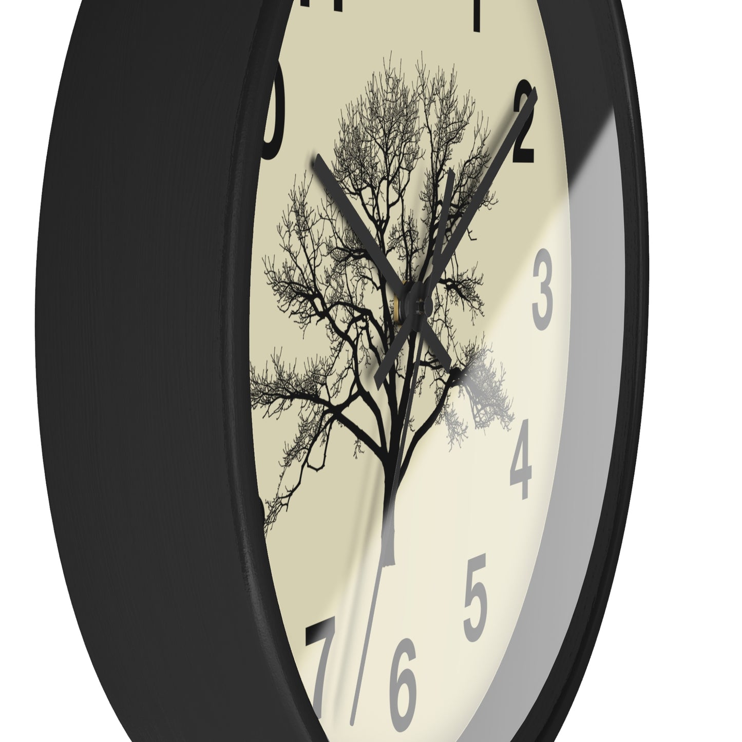 Elegant Tree Silhouette Wall Clock, Home Decor, Nature Lover Gift, Rustic Wall Art, Black and White Clock, Classic Timepiece