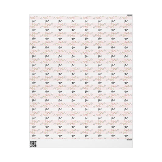 Floral Pink Thank you Wrapping Paper Roll