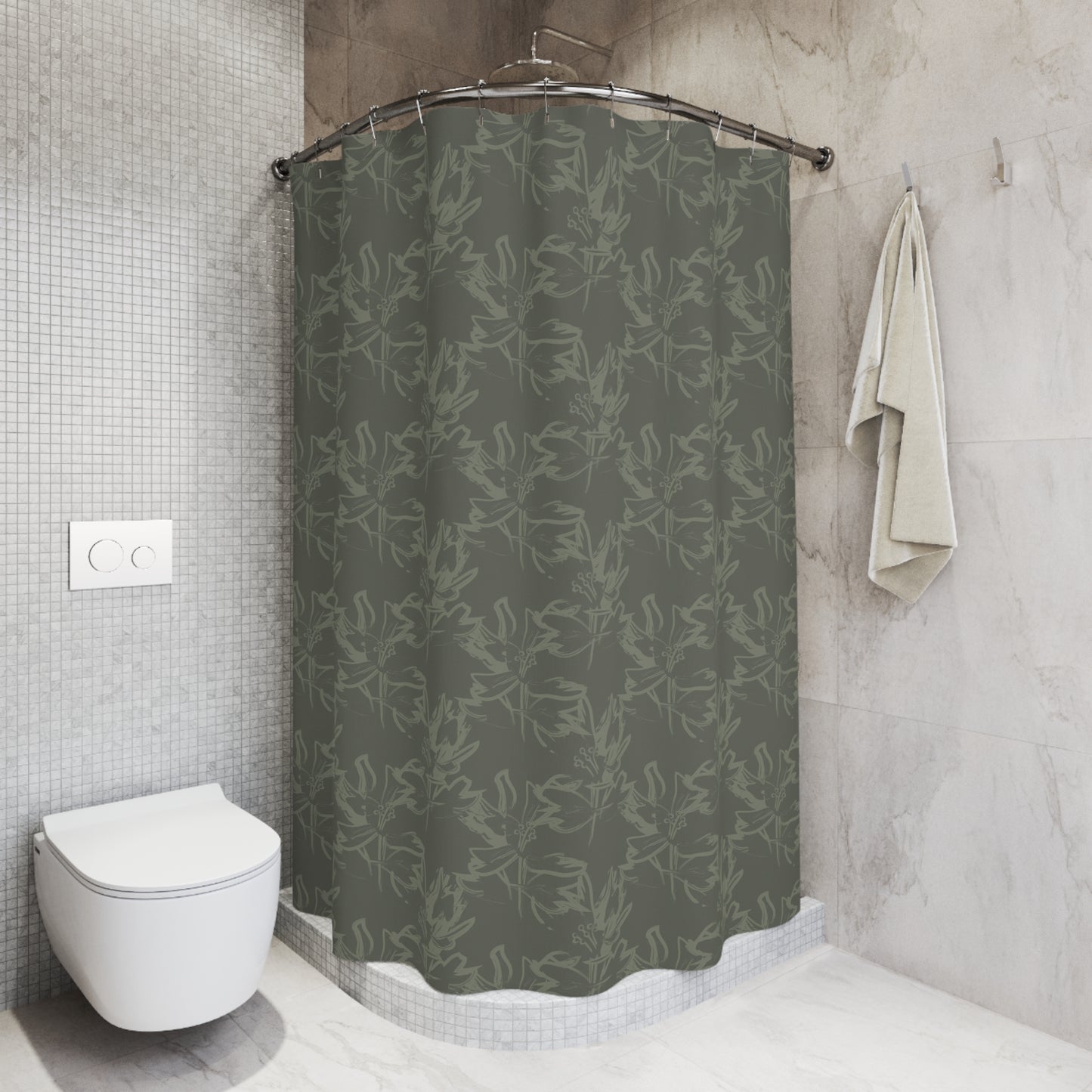 Elegant Botanical Shower Curtain, Floral Bathroom Decor, Nature-Inspired Gift, Home Improvement, Eco-Friendly Design