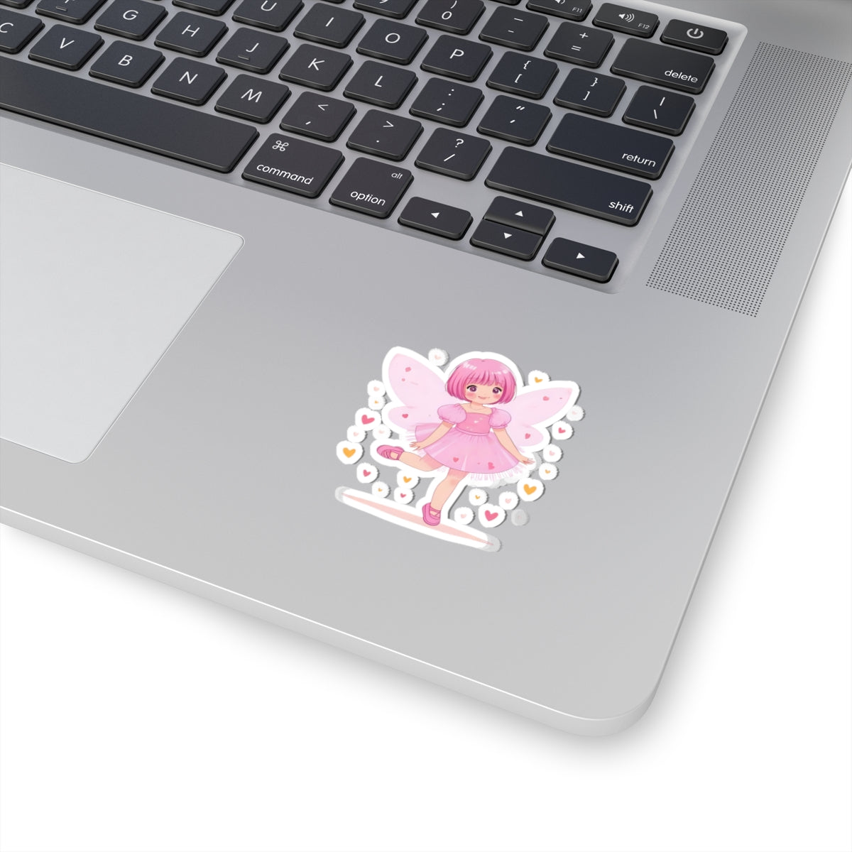 Pink Fairy Girl Kiss-Cut Sticker — Cute Anime Fairy Décor for Laptops & Journals