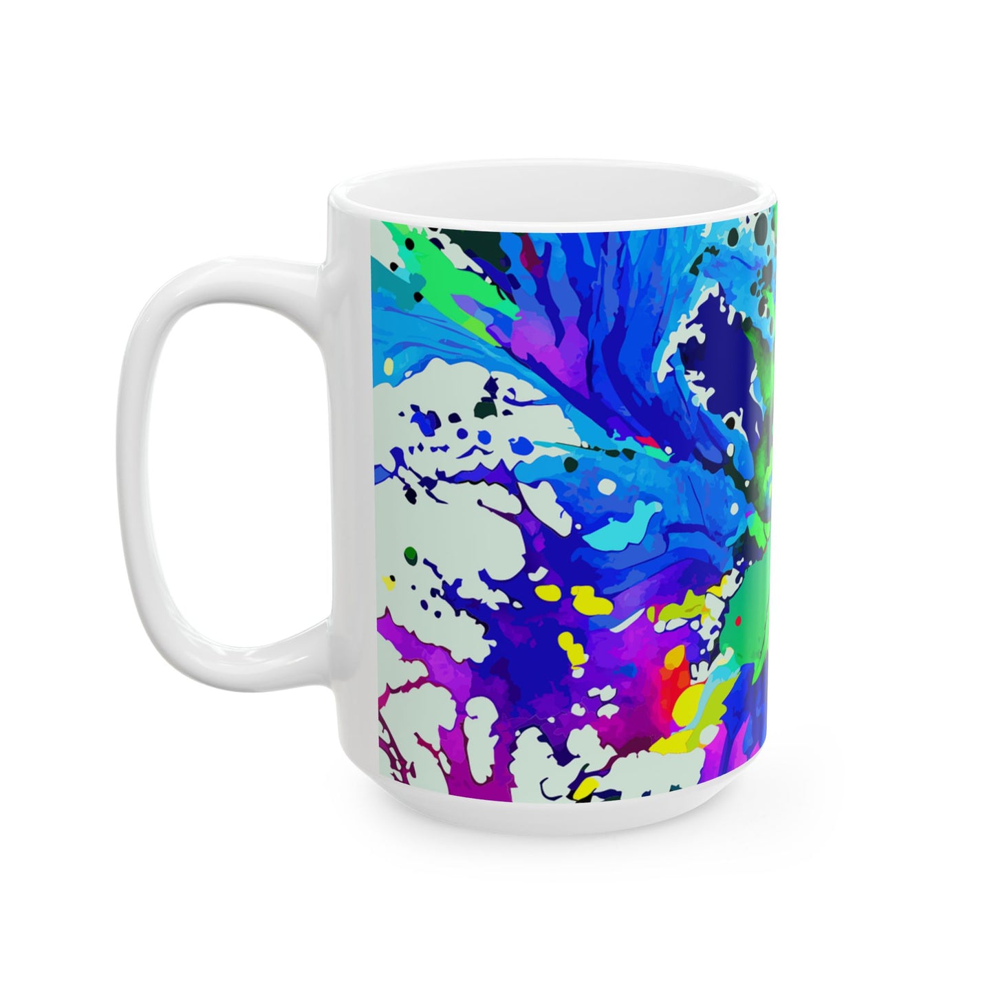 Vibrant Abstract Ceramic Mug, Coffee or Tea Mug, Kitchen Decor, Unique Artwork