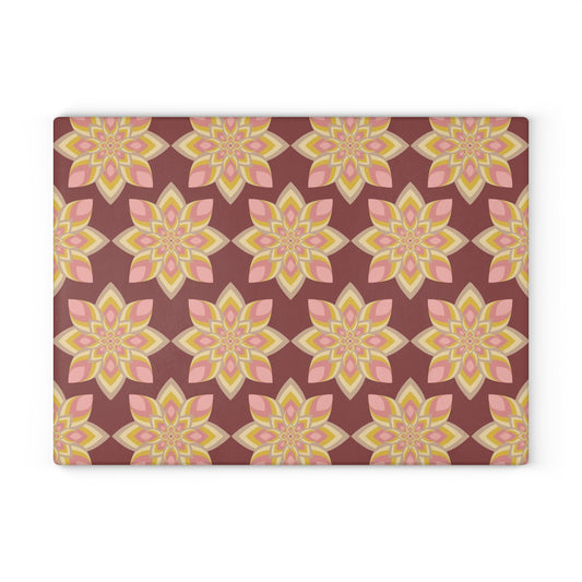 Elegant Floral Glass Cutting Board - Kitchen Decor, Gift for Her, Housewarming, Wedding Registry, Cooking Essential