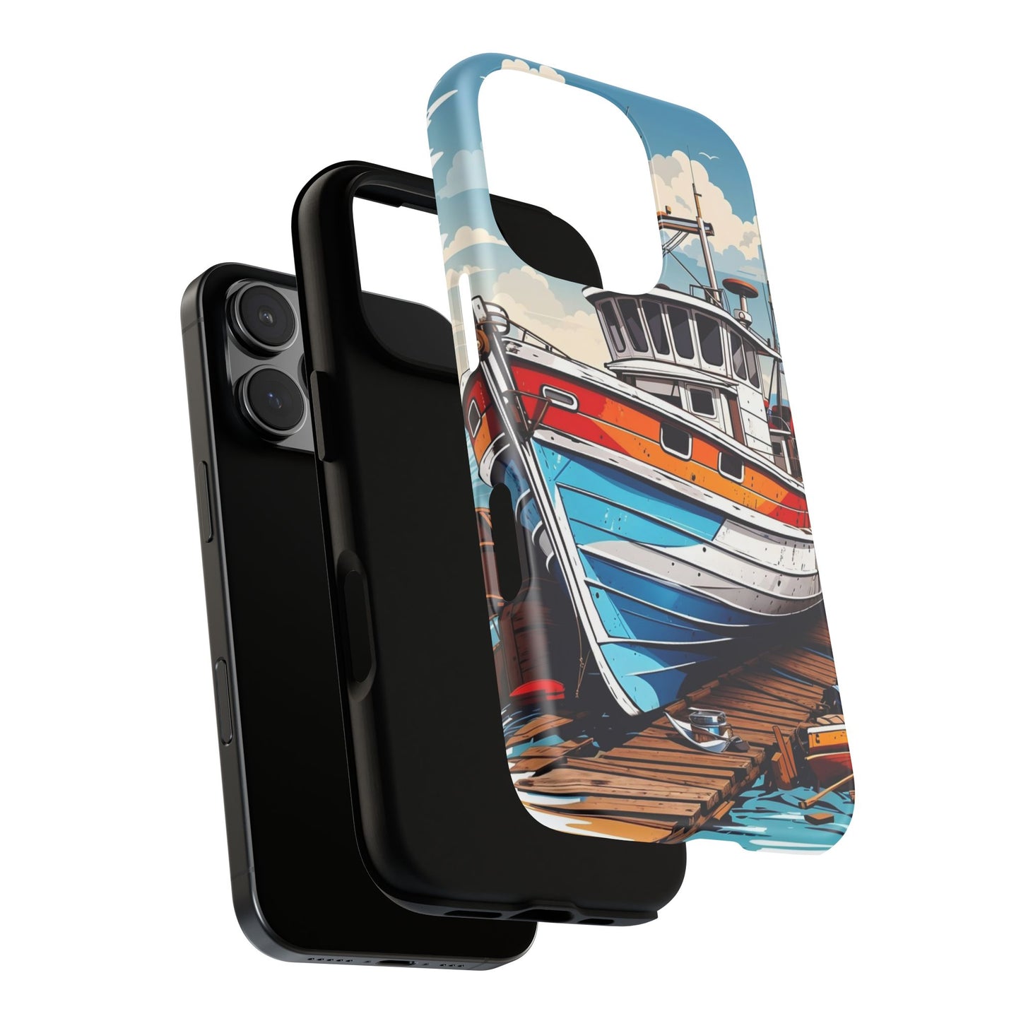 Colorful Fishing Boat Phone Case | Nautical Gift, Marine Design, Coastal Aesthetic, Summer Vibes, Sea Lover's Accessory