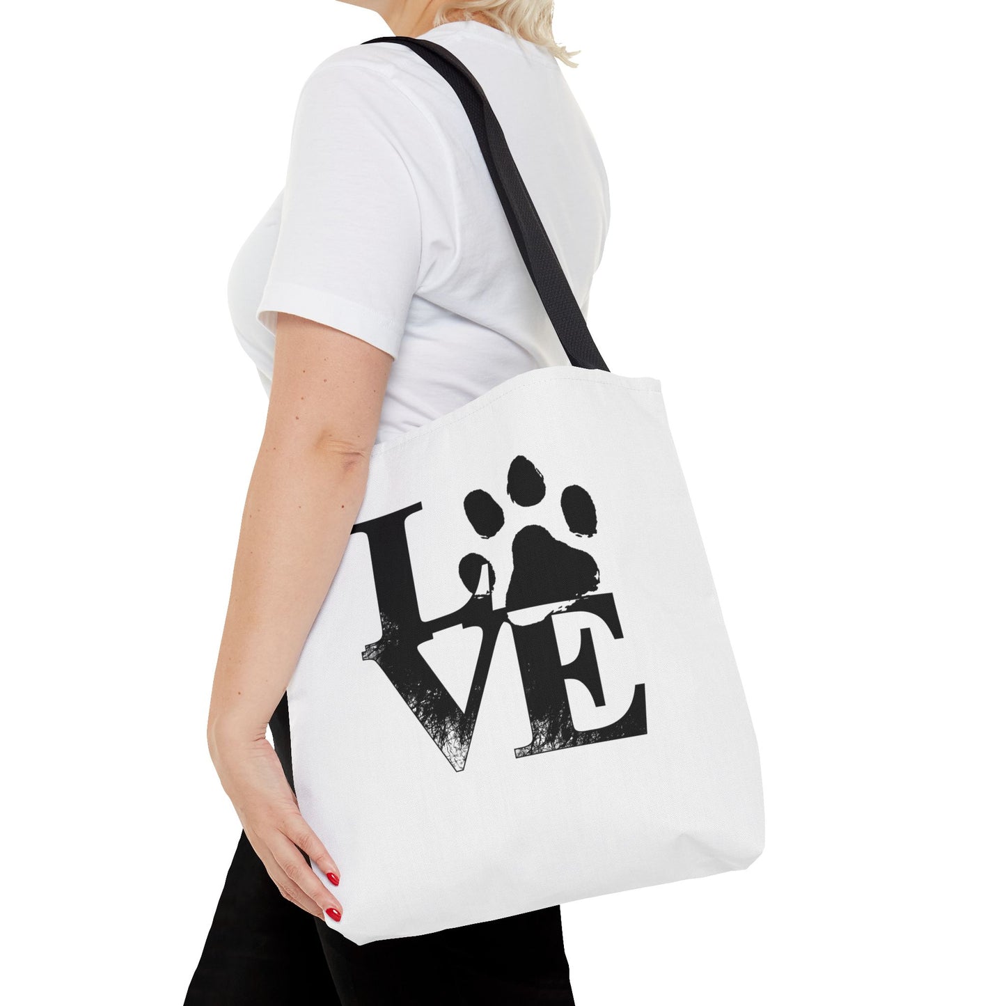 Love Paw Print Tote Bag, Pet Lover's Gift, Eco-Friendly Shopping Bag, Animal Rescue Fundraiser, Personalized Pet Tote