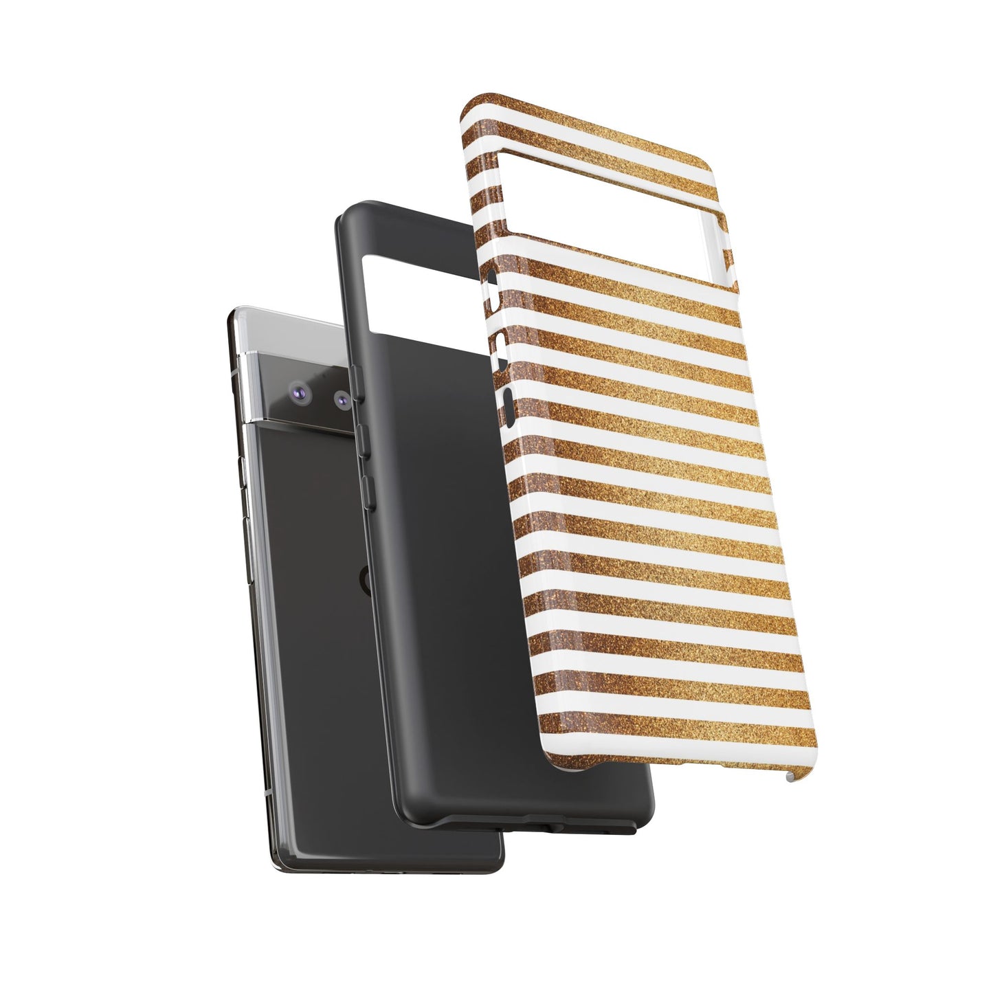 Glamorous Gold Striped Phone Case | Tough Cases, Stylish Phone Cover, Chic Accessories, Gift for Her, Fashionable Tech
