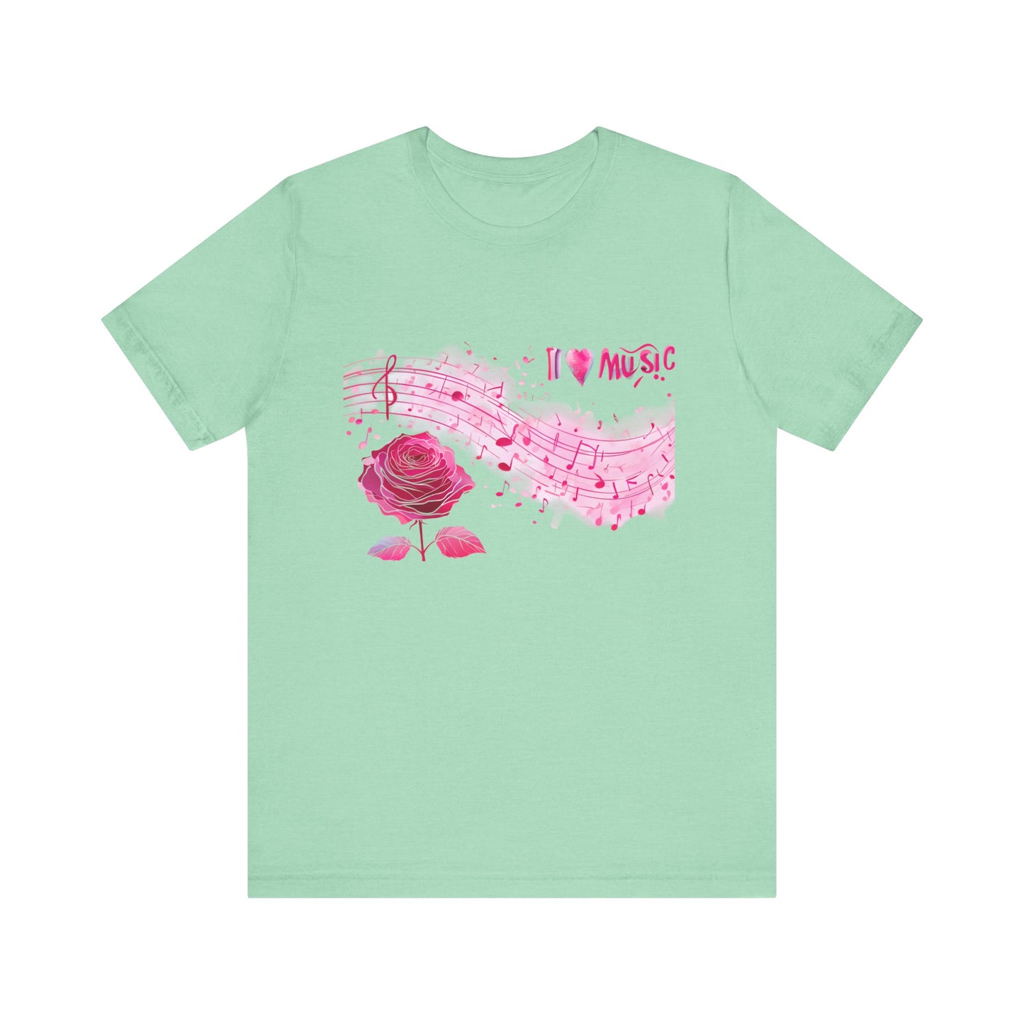 I Love Music Tee, Music Lover Shirt, Floral Music Notes Top