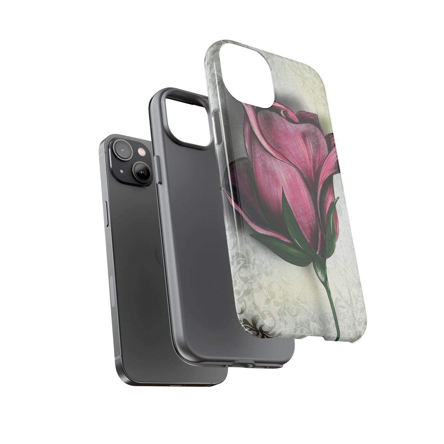 Rose Phone Case – Tough Cases, Floral Phone Cover, Gift for Her, Minimalist Design, Nature Lover's Accessory, Birthday Gift Idea