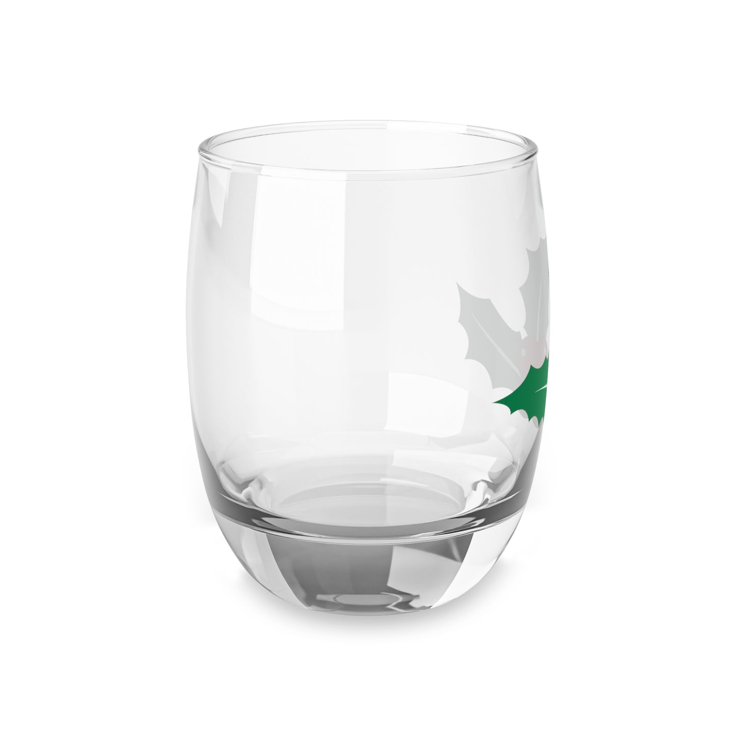 Holiday Whiskey Glass with Holly Design - Festive Barware for Christmas, Gift for Him, Holiday Decor, Entertaining Essentials, Custom Drinks