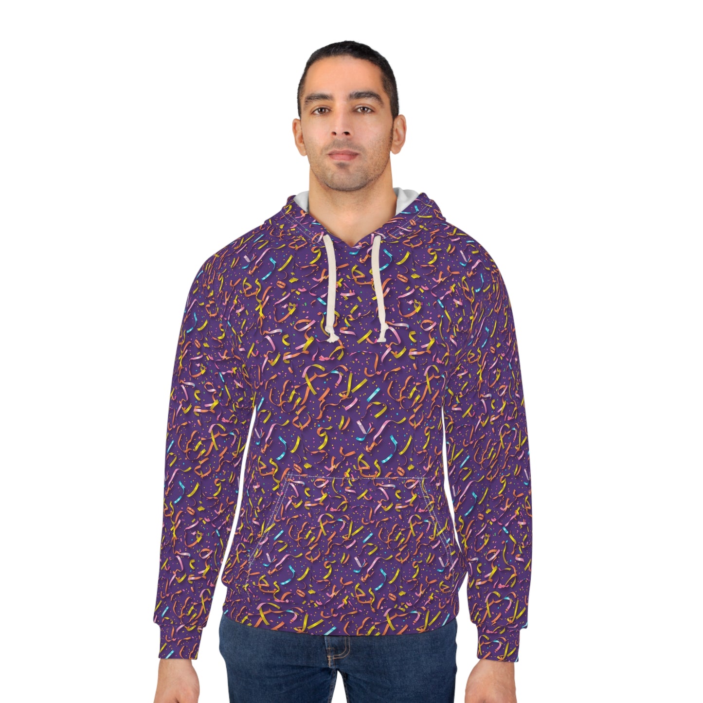 Colorful Patterned Unisex Pullover Hoodie, Casual Wear, Cozy Gift for Friends, Fun Street Style, Perfect for Festivals, Everyday Comfort