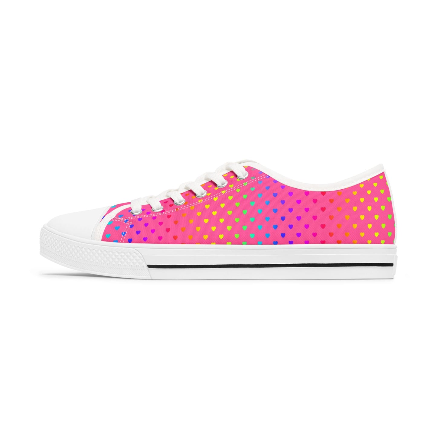 Low Top Sneakers — Pink Gradient Polka Dot Casual Shoes for Women