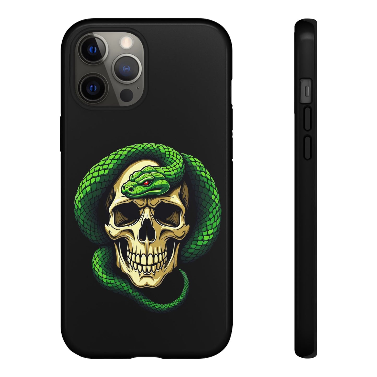 Skull & Snake Phone Case | Tough Cases, Protective Cover, Edgy Phone Accessories, Gothic Gift, Halloween Decor