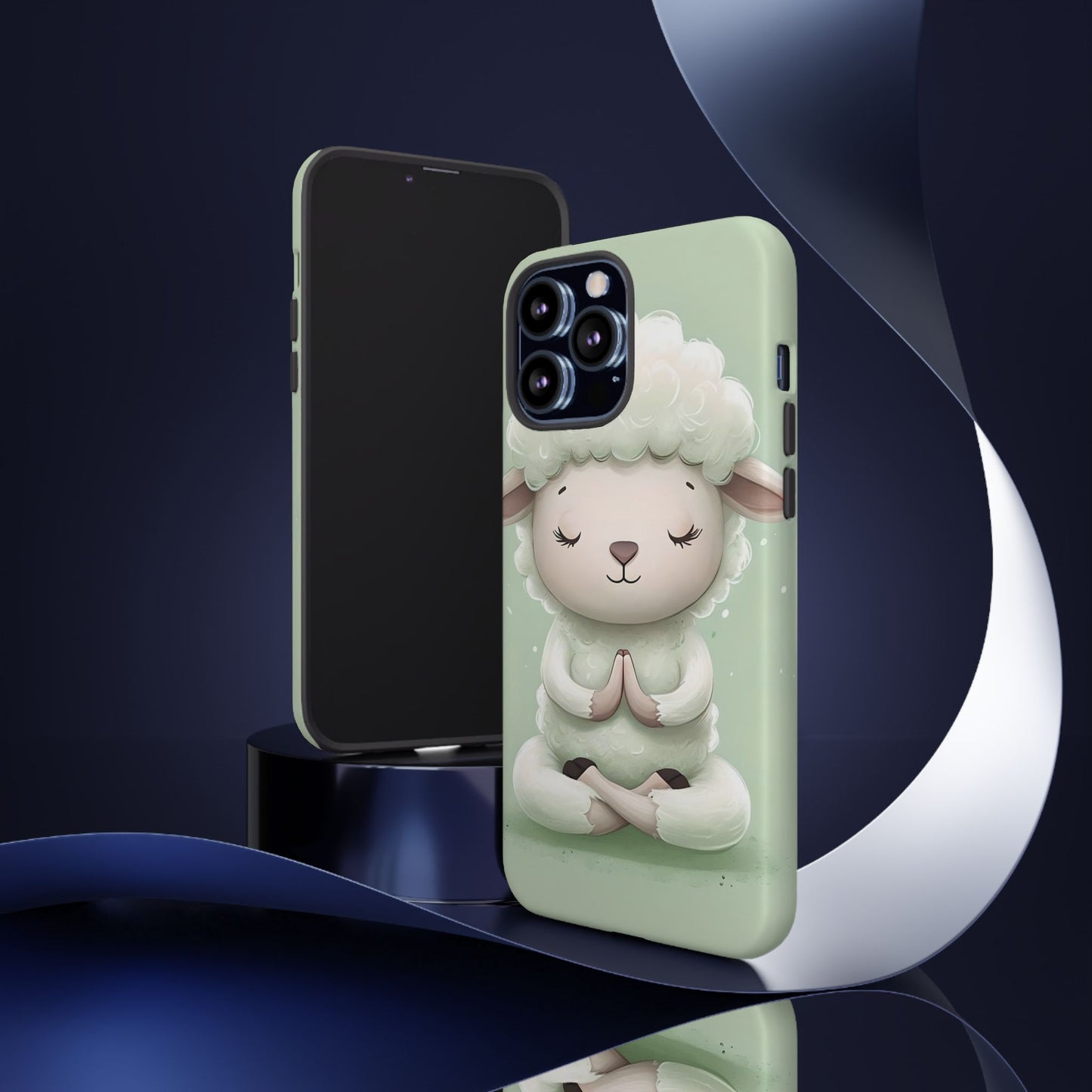Meditating Lamb Phone Case — Cute Pastel Protective iPhone Cover