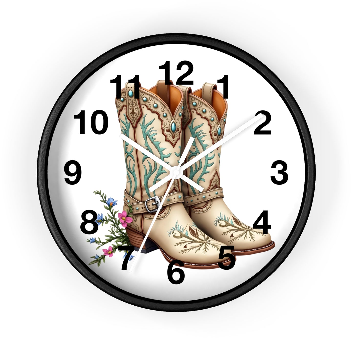 Cowboy Boots Wall Clock, Rustic Home Decor, Farmhouse Style, Country Kitchen Clock, Gift for Cowgirl, Western Decor