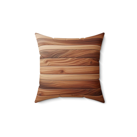 Rustic Wood Pattern Pillow - Cozy Home Decor, Boho Cushion, Farmhouse Style, Gift for Nature Lovers, Living Room Accent