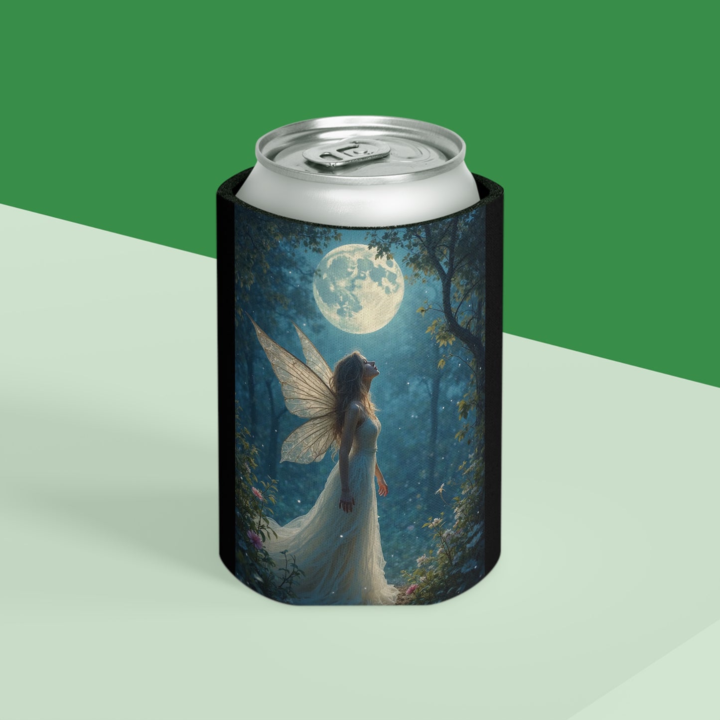 Fairy Moon Can Cooler | Enchanting Beverage Sleeve for Parties, Festivals, Outdoor Events, Gifts, Fairy Lovers