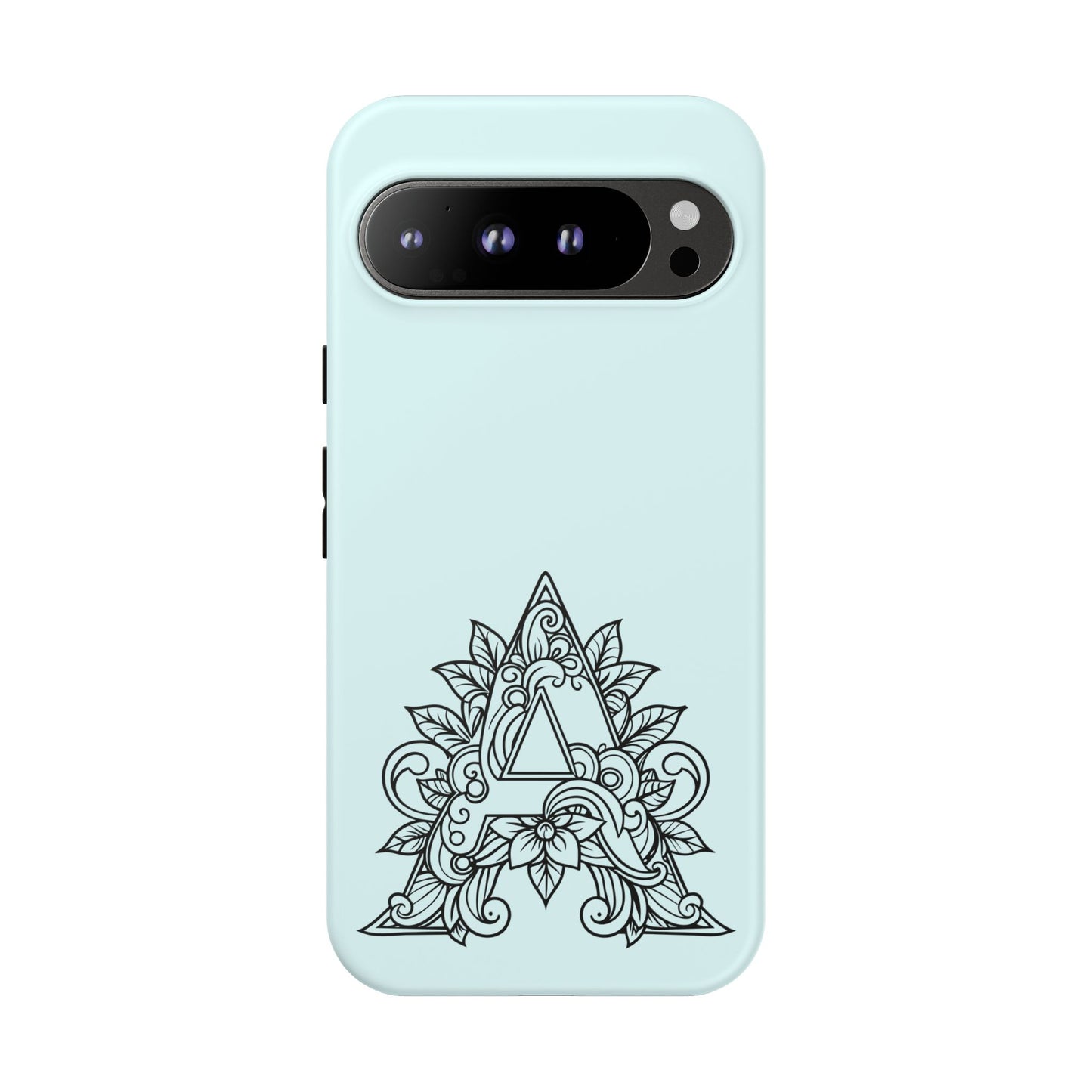 Personalized Tough Phone Case, Floral Monogram Cell Phone Cover, Custom Protective Case, Unique Gift, Birthday, Graduation