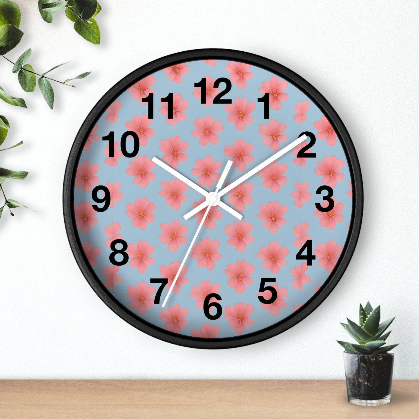 Floral Elegance Wall Clock, Home Decor, Gift for Her, Kitchen Wall Clock, Spring Decor, Office Decor, Floral Clock
