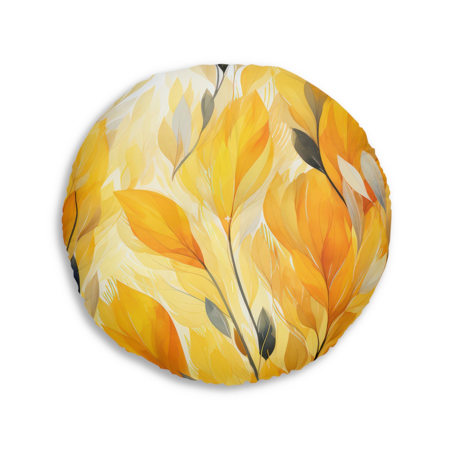 Cozy Autumn Tufted Floor Pillow, Round Decorative Cushion, Fall Decor, Boho Seating, Relaxation Pillow, Home Comfort Accessory