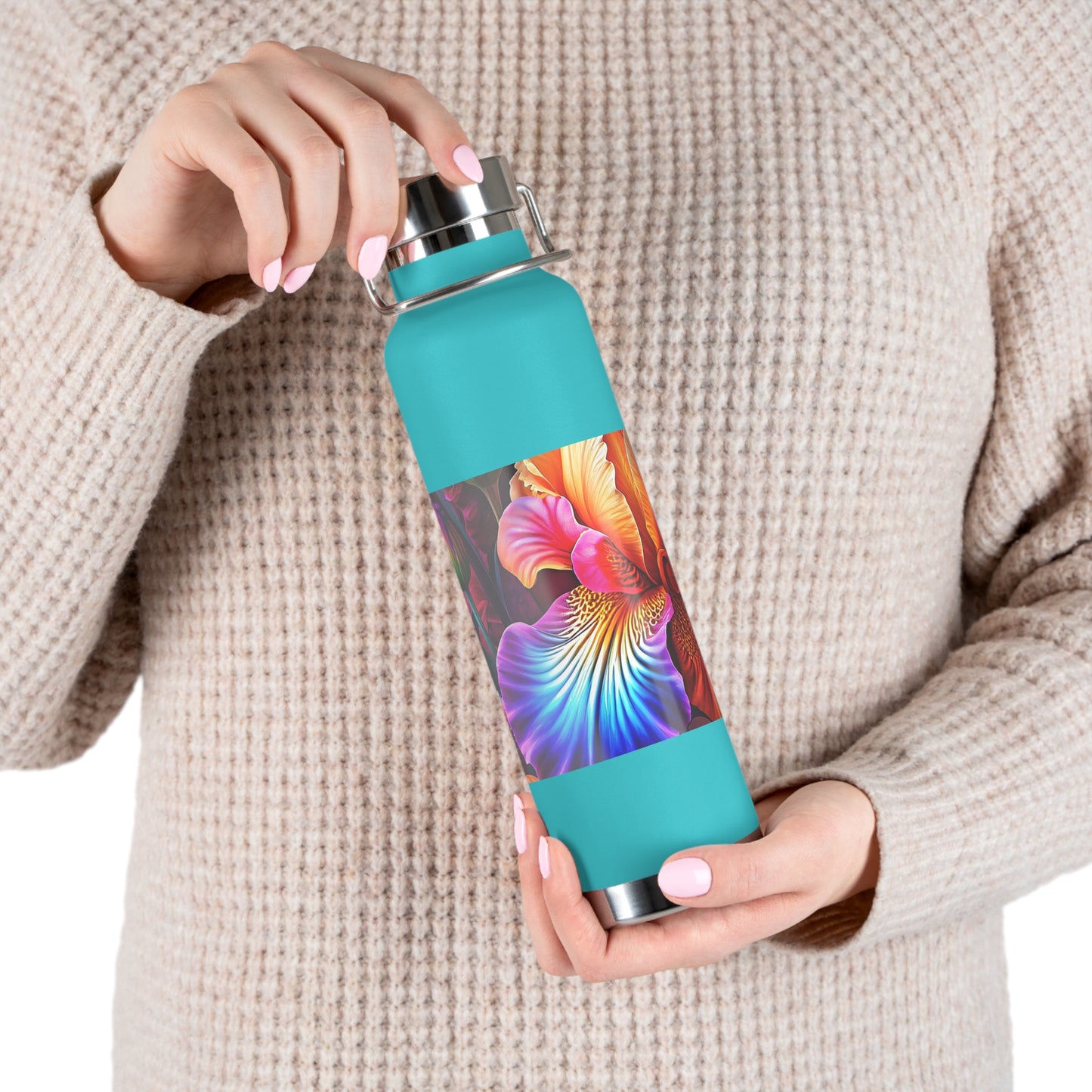 Astrological Copper Insulated Bottle, Cosmic Travel Mug, Horoscope Water Bottle, Starry Flask, Unique Gift for Astrology Lovers
