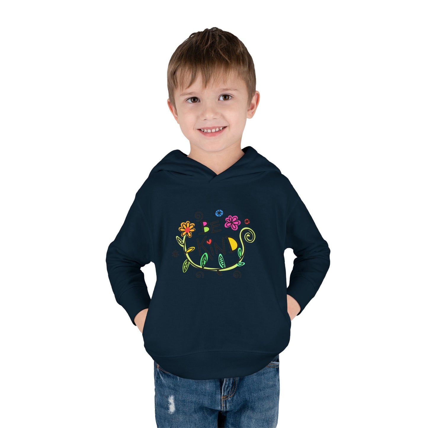 Toddler Fleece Hoodie - 'Be Kind' Floral Design, Cozy Kids Pullover, Cute Gift for Toddlers, Everyday Wear, Spring Outfit