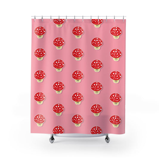 Whimsical Mushroom Shower Curtain, Cute Bathroom Decor, Fun Gift for Nature Lovers, Kids Room, Vintage Aesthetic