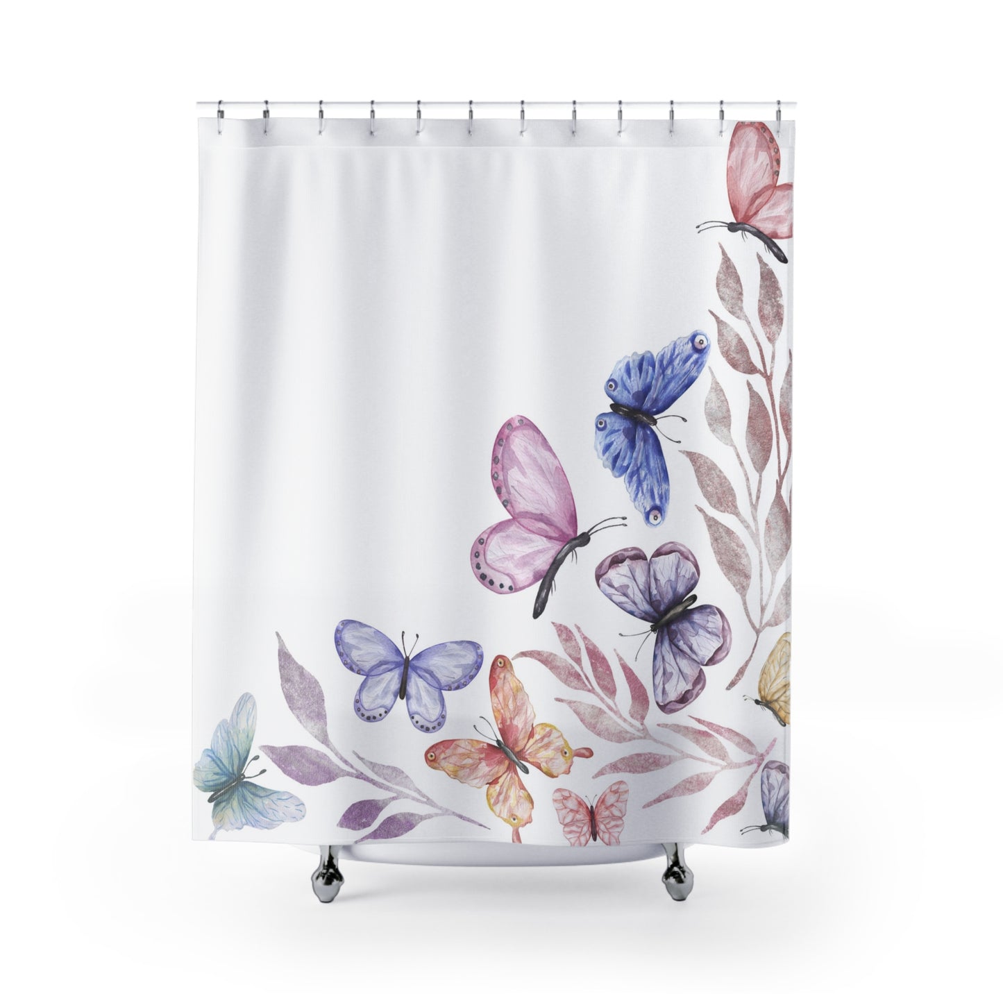 Shower Curtains Wildflowers and butterflies
