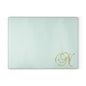 Monogram Glass Cutting Board — Mint or Clear Tempered Glass with Gold Script "N"