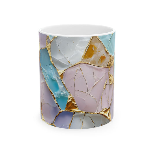Elegant Geometric Ceramic Mug, Stylish Coffee Cup