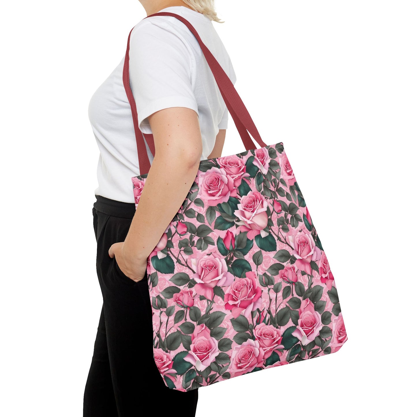 Pretty Pink Floral Tote Bag, Stylish Reusable Bag, Shopping Tote, Gift for Her, Eco-Friendly, Mother's Day Gift