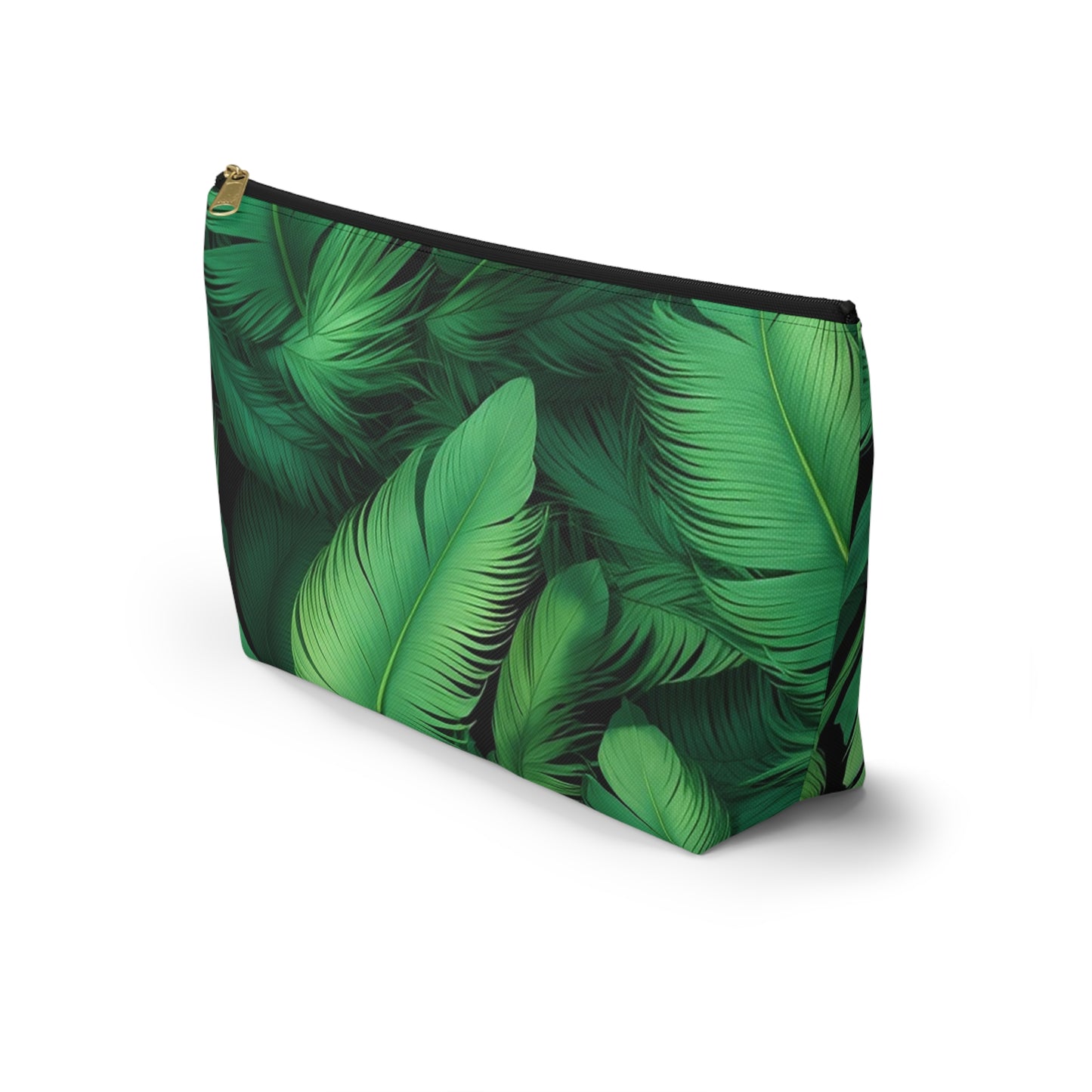 Tropical Leaf Accessory Pouch, Eco-Friendly Makeup Bag, Travel Organizer, Green Floral Pouch, Cute Gift for Nature Lovers