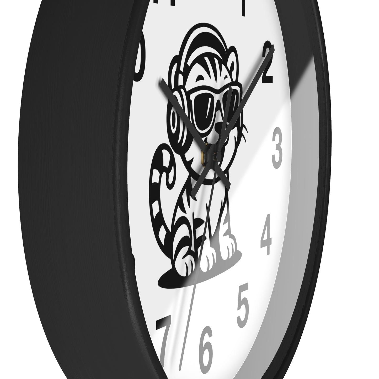 Cool Cat Design Wall Clock - Fun Decor for Animal Lovers, Tiger Clock, Unique Home Gift, Trendy Animal Wall Art, Kids Room Decor