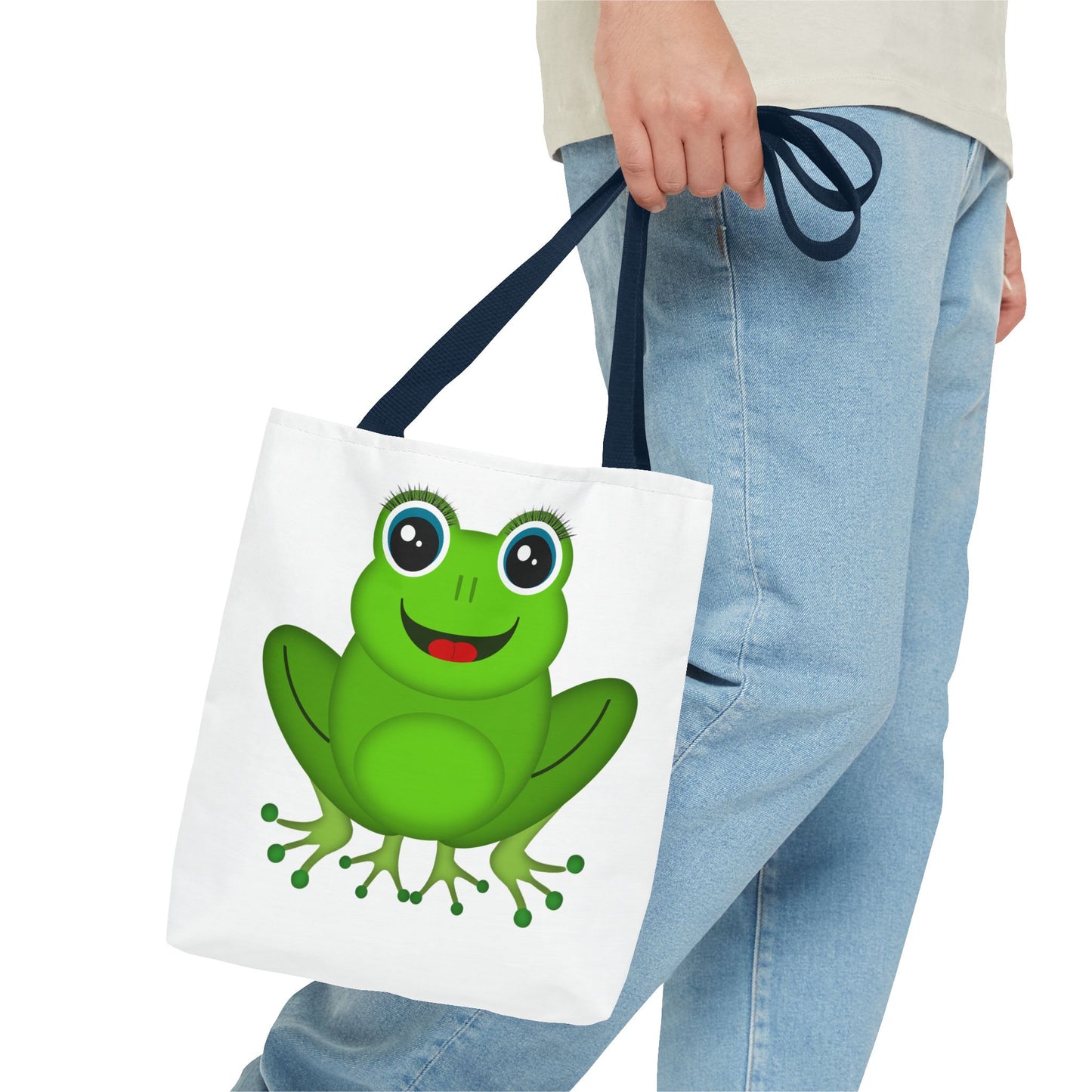 Cute Frog Tote Bag, Eco-Friendly Shopping Bag, Fun Gift for Kids, Frog Lovers, Bag for Nature Outings, Unique Frog Design