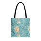 Floral Watercolor Tote Bag — Teal Succulent Pattern