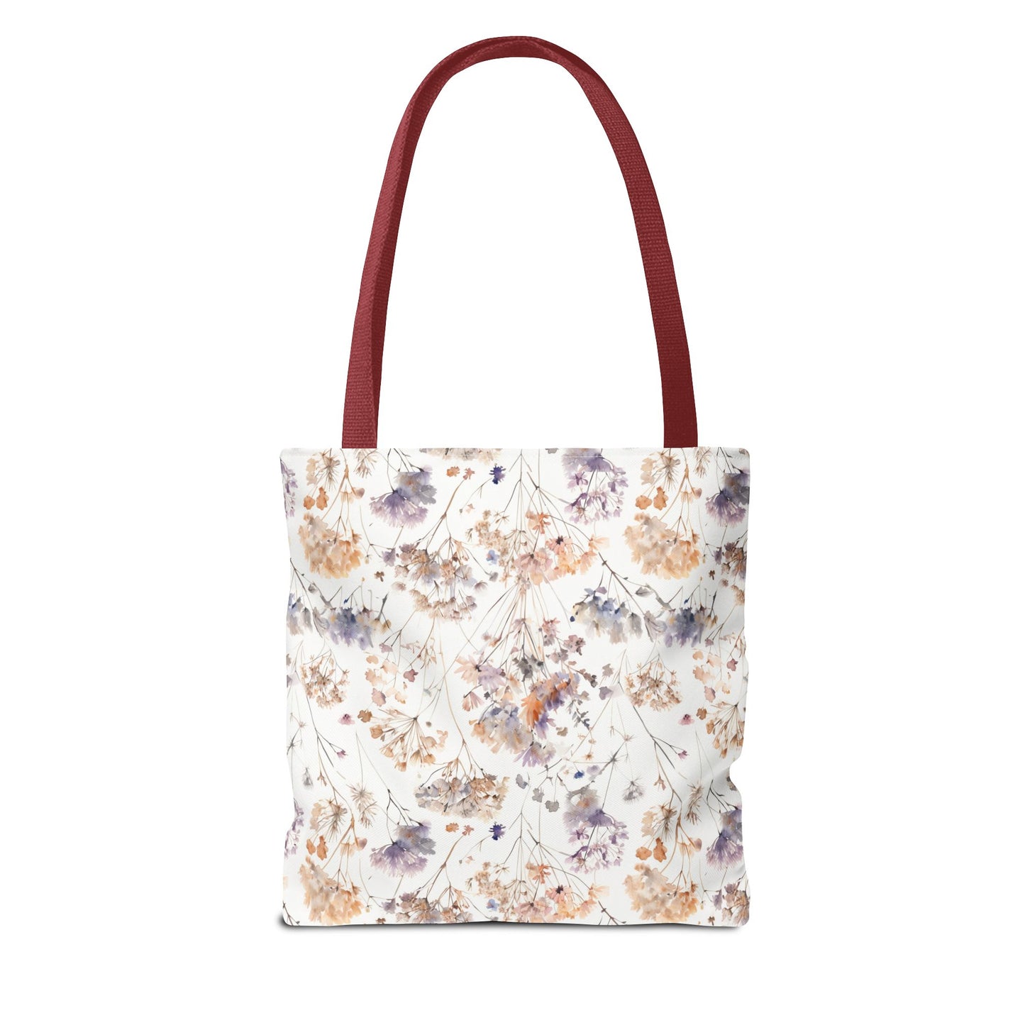 Floral Ditsy Print Tote Bag – Neutral Watercolor Wildflower Market Bag